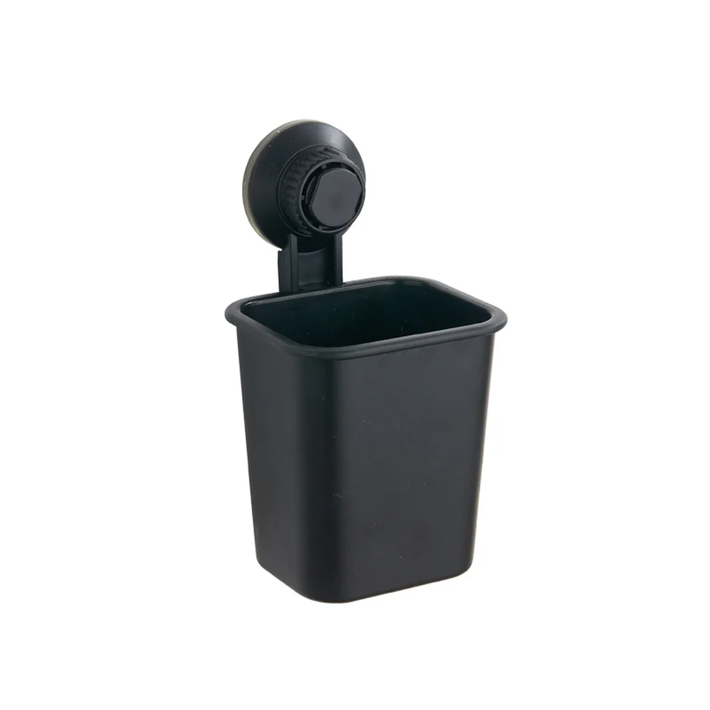 Ванная комната пробивая рот чашки зубная щетка чашки присоски вешалка для полотенец стойки черный пластик ABS LO7171111