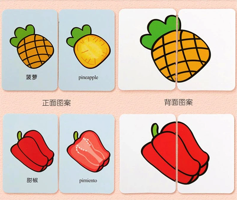 5 коробок/Набор детских пазлов, Обучающие карточки для малышей/малышей(1-3 года), двуязычные флэш-карты для малышей на китайском и английском языках