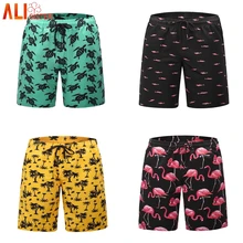 Шорты с флористическим узором из кокоса, мужские шорты-карго с принтом фламинго, Гавайские пляжные шорты с 3d принтом, повседневные шорты в стиле хип-хоп, летние шорты