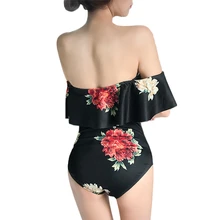 Бандо Купальники для малышек Для женщин Одна деталь Плавание костюм женский цветочный Монокини Push Up Плавание одежда дамы ванный комплект Сексуальная Пляжная M-XL
