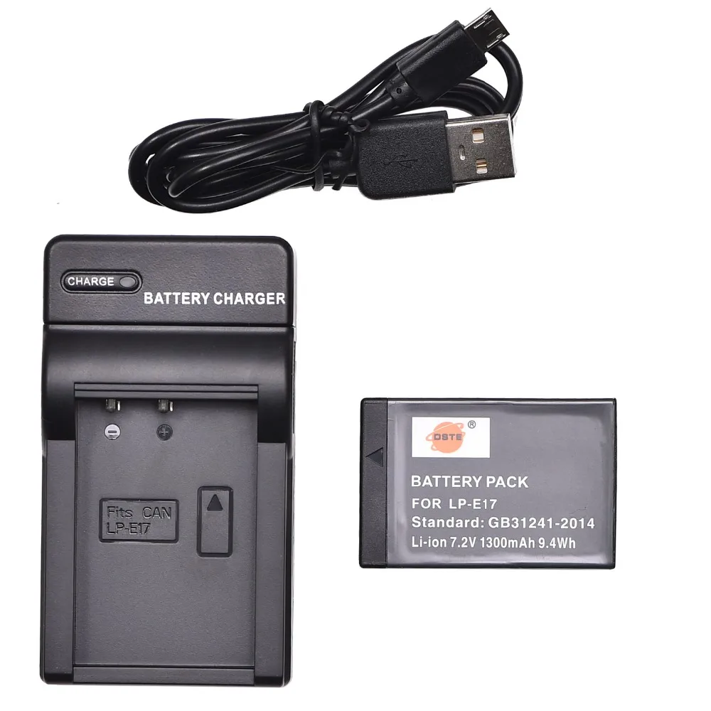 

DSTE LP-E17 Li-ion Battery with USB Charger for Canon EOS 250D Rebel SL3 Kiss X10 77D 200D 9000D M5 T6S Kiss X8i Camera