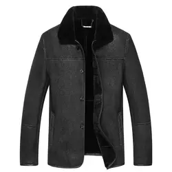 Кожаные куртки мужские пальто 6XL 7xl 8xl 9xl брендовая Высококачественная верхняя одежда из овчины мужская деловая Зимняя шерстяная меховая