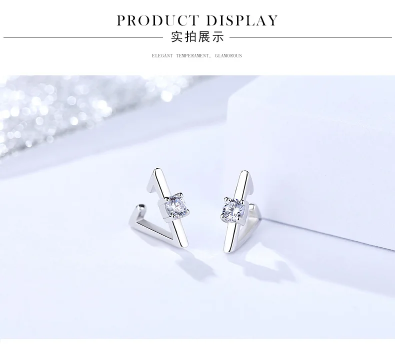 8 SILVER clip earrings for women