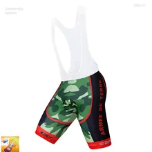 Pro Команда UCI камуфляж Велоспорт нагрудник шорты 16D мужчины гоночная команда велосипедный низ Ropa Ciclismo Culote велосипедная одежда зеленый