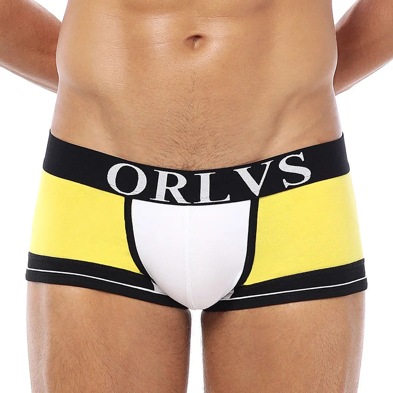 ORLVS мягкое Мужское нижнее белье cueca masculina сексуальное хлопковое боксеры четыре