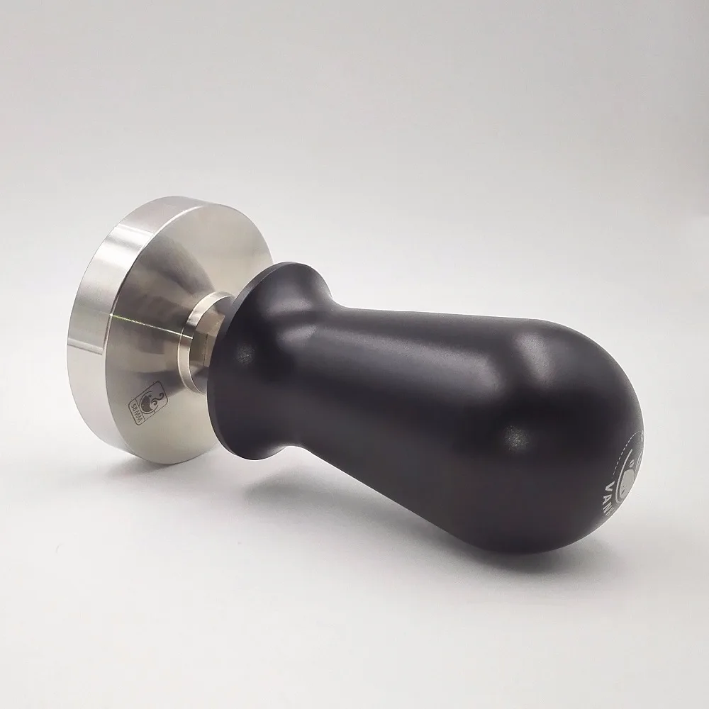 Online 51 58mm Schwarz Espresso Kaffee Tamper edelstahl Konstante Druck Kalibriert Barista Flache Basis Kaffee Bean Presse Manipulations