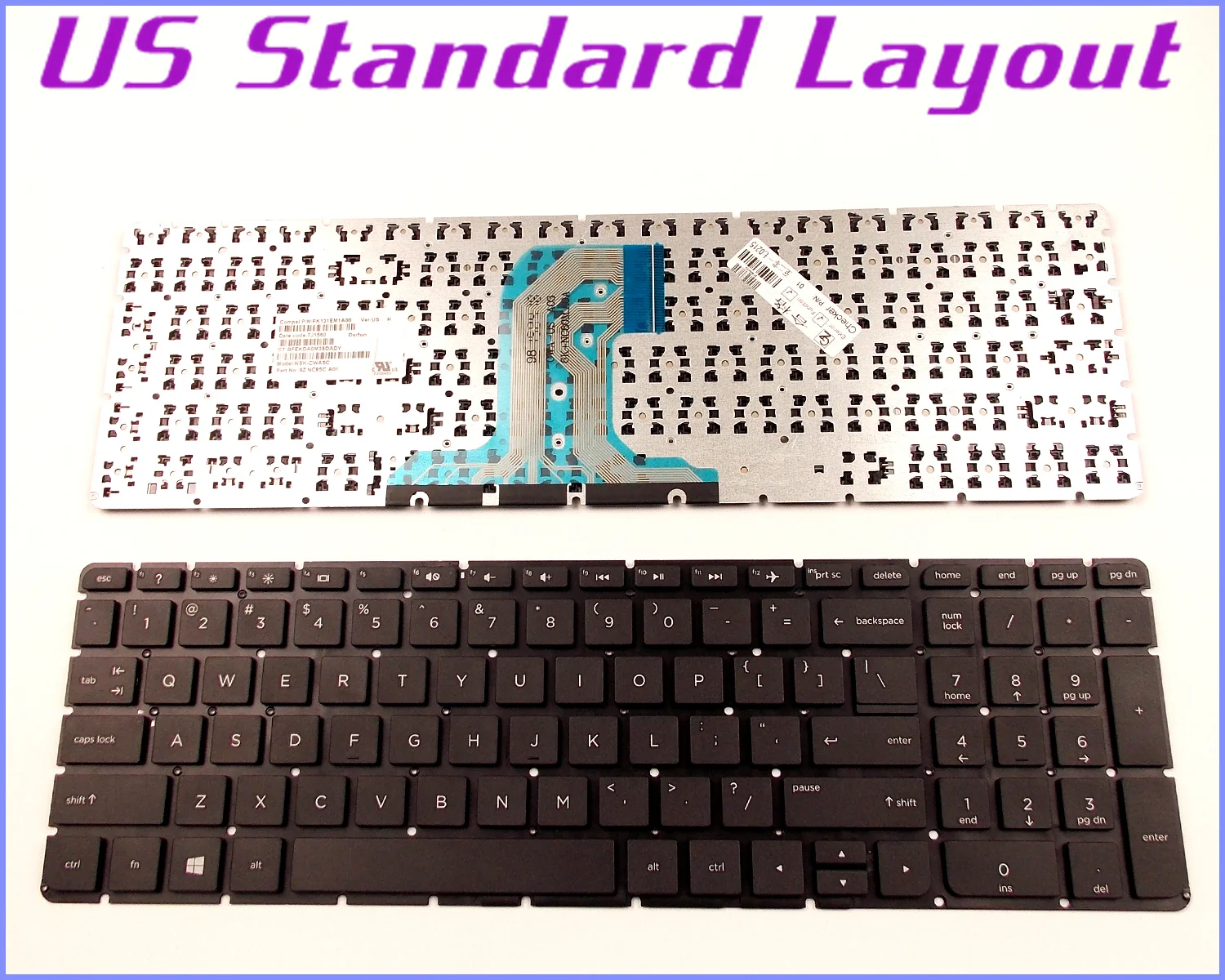 

New US Layout Keyboard for HP Pavilion 15-AC 15-AF 250 G4 255 G4 256 G4 F8Z12PA#ABG SN7145 15.6" Laptop/Notebook No Frame
