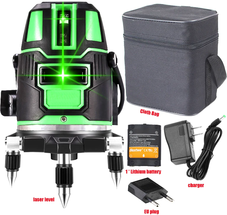 5 lines 6 points Green laser level 360 Degree Cross Line