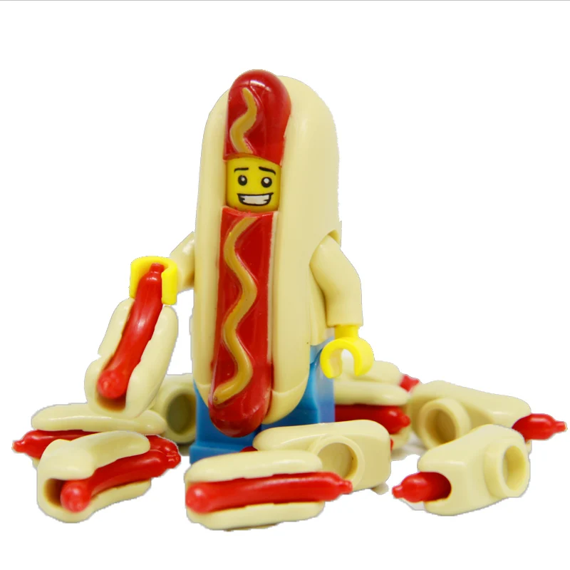 

DIY City Friends Hot Dog Blocks Food Model Building Kit Toys Action Figure Parts Accessories Building Blocks Toys for Children