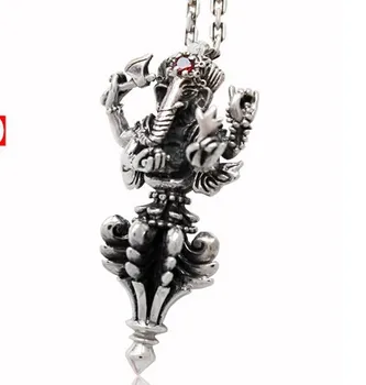 

Authentic Thailand Silver Elephant God Ganesha Vajra Silver Silver Pendant Necklace Pendant