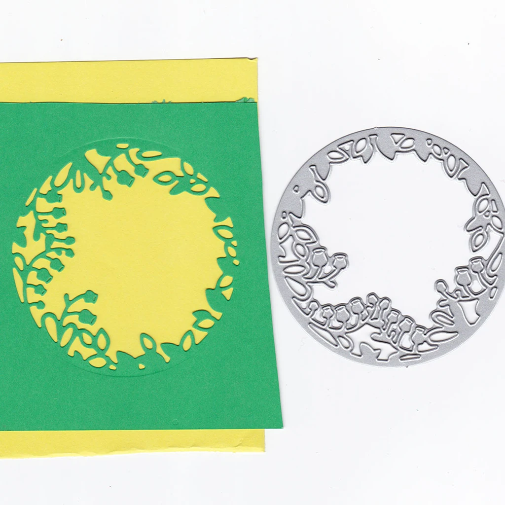 2pcs Carbon Steel Floral Cutting Dies for Album, Card Making, Paper Craft -Garland Shape Gifts Packing Decors Embossing Tool