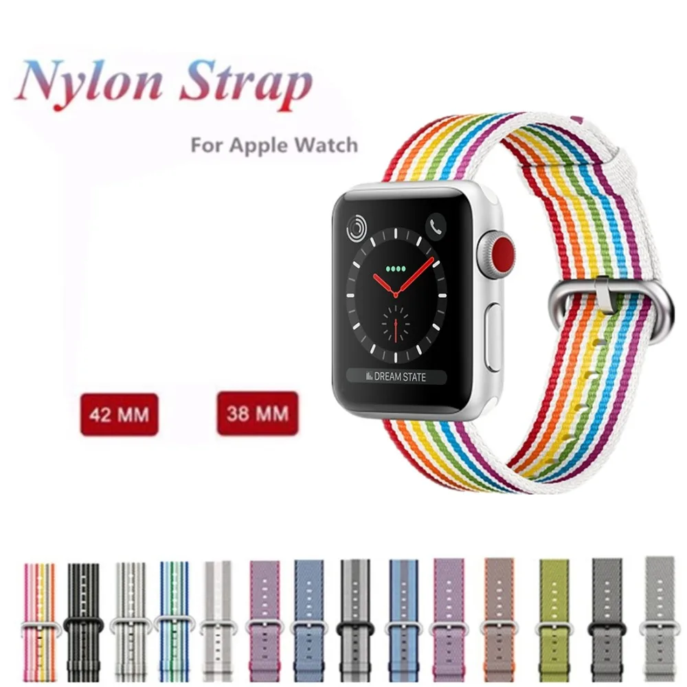 

CRESTED Woven Nylon band For Apple Watch band 3 42mm/38mm iwatch 3 wrist band bracelet strap Fabric-feel metal buckle belt
