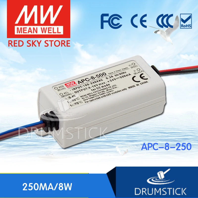 

MEAN WELL APC-8-250 32V 250mA meanwell APC-8 32V 8W Single Output LED Switching Power Supply