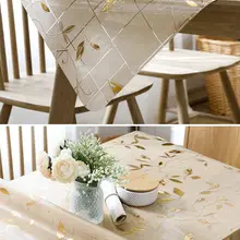 Золотой лист ПВХ мягкие Стекло Защитная скатерть прямоугольник регистрации мат рабочего скатерть