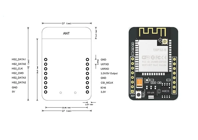 ESP32 CAM WiFi + Bluetooth модуль серийный к макетная плата 5 в с OV2640 модулем
