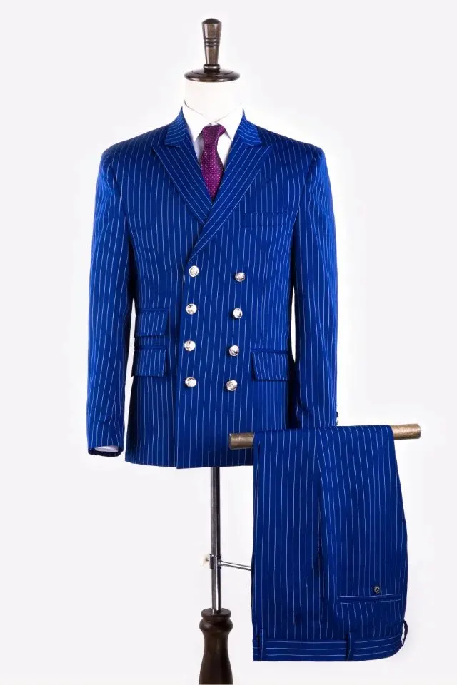 2017 Модные королевские синие мужские костюмы для выпускного вечера смокинги