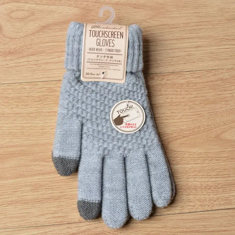 

Brand New 1 pairs Women Knit Winter Warm Wrist touch Screen Glove female mitten Hot Accessories Wool Guantes Luvas de inverno