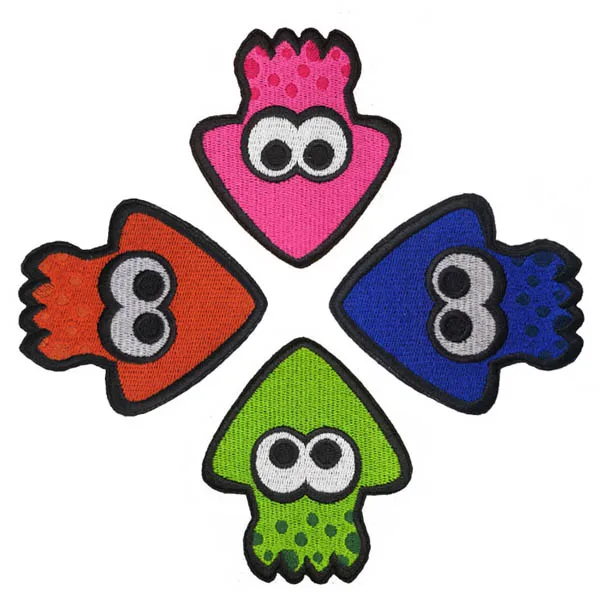 

Jet Fighter Squid Splatoon Cloth Paste Game Character Fashion Clothing Embroidery iron on Patches badge
