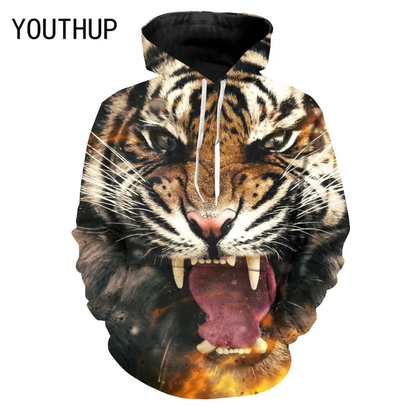 YOUTHUP 2019 новый дизайн мужские толстовки с капюшоном пуловер длинным рукавом 3D