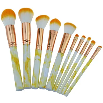 

10pcs/ 1Set Marble Brushes Makeup Tool Kit Soft Makeup Brush Set Foundation Powder Brush Marble Make Up Tools
