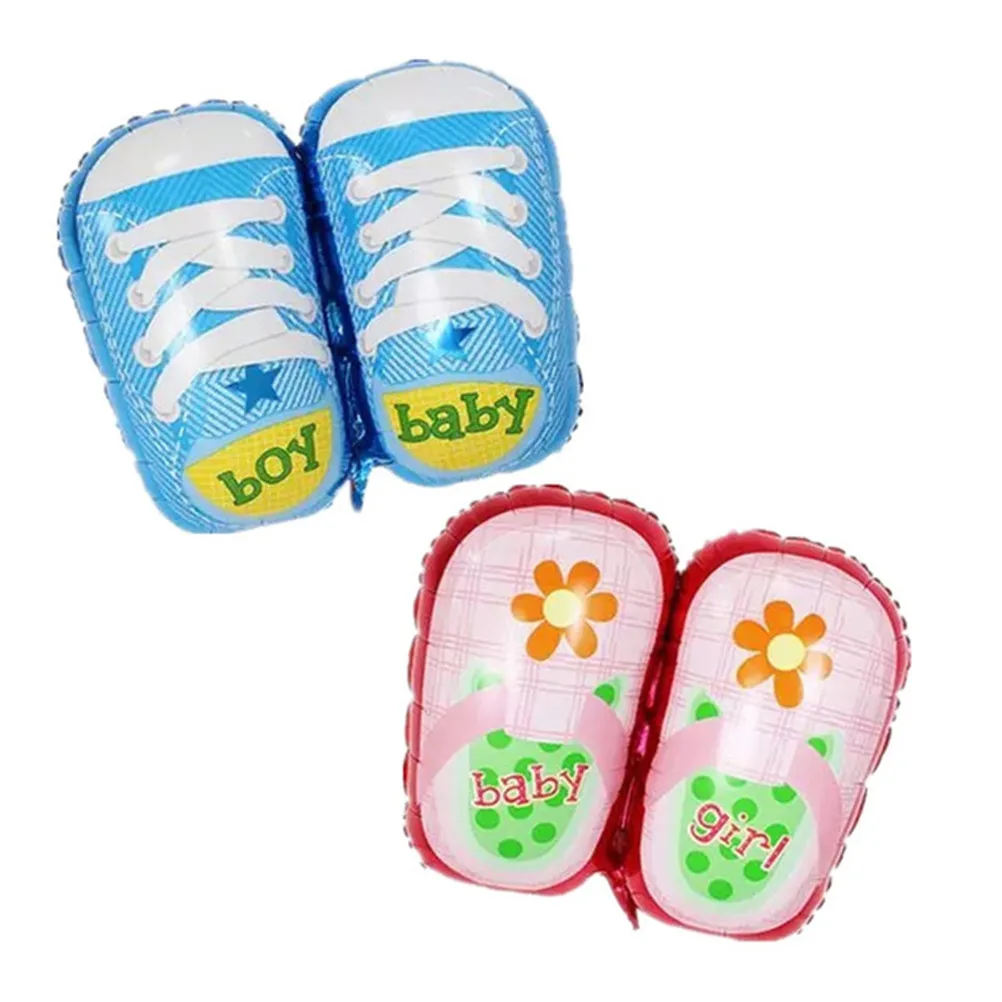 Shoes Shape Foil Balloons Baby Shower Decoration Helium Balloon Birthday Party Inflatable Balls Toys 2 Colors 1PCS Boy Girl
