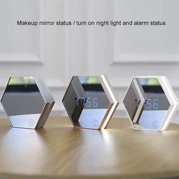 

Multifunctional Night Light Stepless Dimming Time Temperature Display Makeup Mirror CLH@8