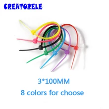 3*100 mm 100PCS/Bag and 8 colors for choose Colorful velcro nylon cable ties cable wire tie plastic tie zip ties free shipping velcro tying band cable ties medium slate blue 5 pcs