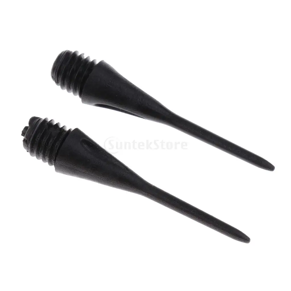 100 Pcs Dart Soft Tips Points 2BA Standard Darts Shaft Needle Black