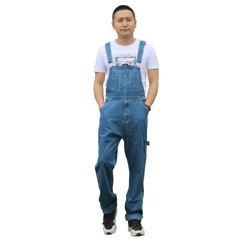 

Jeans men New Men's Plus Size Overalls Large Size Huge Denim Bib Pants Fashion Pocket Jumpsuits High Quality cowboy suspenders