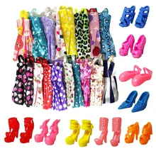 new 20 PCS set Handmade Party 12 Clothes Fashion Mixed style Dress 8 Pair Accessories Shoes