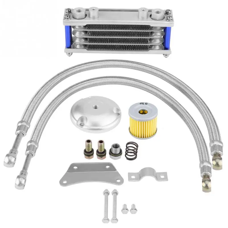 1Pcs 65ml Motorcycle Oil Cooler Engine Oil Cooling Radiator System Kit