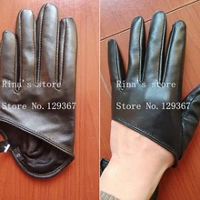 Осенне-зимние женские короткие дизайнерские перчатки из овчины, тонкие перчатки из натуральной кожи, черные перчатки на половину ладони, 8 цветов, R025
