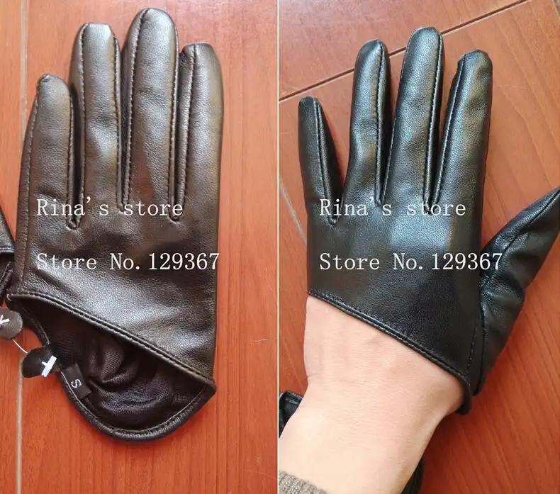 women's leather half palm gloves