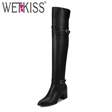 WETKISS 2018 Big Size 32 48 Female Over the Knee Boots Slip on Women s Thigh