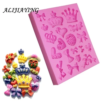 

1Pcs Crown & Bow Tie Silicone Fondant Soap 3D Cake Mold Cupcake Jelly Candy Chocolate Decoration Baking Tool Moulds D0226