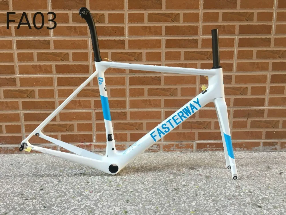 Best popular classic full blue with white decals fasterway O2 T1000 carbon road Frame+Seatpost+Fork+Clamp+Headset,ems free shipping 3
