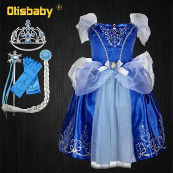 

Children Cinderella Dress Fancy Snow Queen Teenagers Girls Princess Aurora Sleeping Beauty Costume Kids Fairy Party Tulle Dress