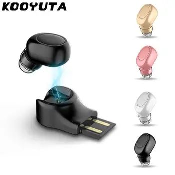 

KOOYUTA Mini Bluetooth Wireless Earbud Car Bluetooth Headphone with Mic Ear hook Invisible Headsets USB Charger seat Auriculares
