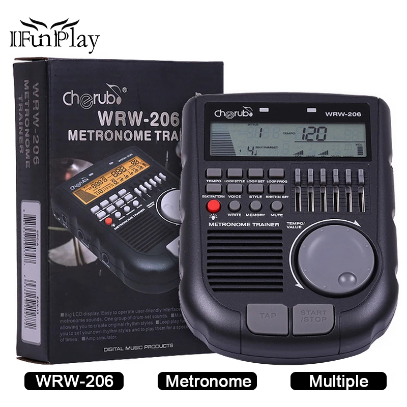 

Cherub WRW-206 Drum Electronic Metronome Drummer Trainer Digital Metronome Rhythm Editor Drummer Tutor