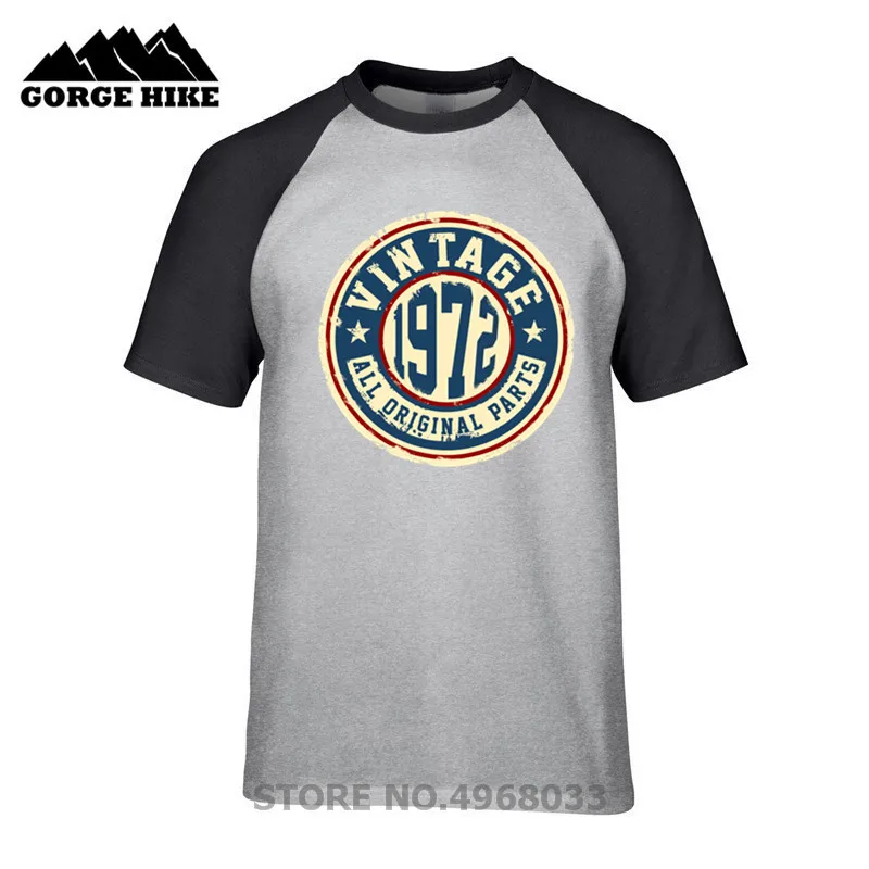 

TOP 100% Cotton T-Shirts O-Neck Funny Tees Plus Size Vintage 1972 All Original Parts T Shirt for Men Novelty Short Sleeve Tshirt