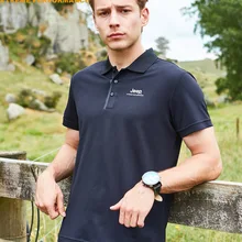 Jeep короткий рукав Скорость сухой рубашка Для мужчин летние спортивные дышащие большой Футболка Paul с лацканами