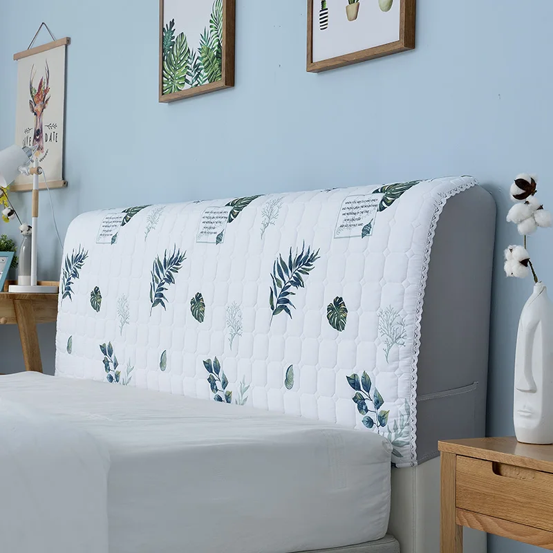 

Nordic cotton Bed Cover 120-220cm All Inclusive Fabric Comforters Dust Proof Elastic Bed Headboard Cover Protective Cover