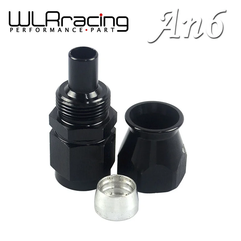 

WLR RACING - Black High Quality PTEF AN6 AN-6 Straight REUSABLE SWIVEL PTFE TEFLON HOSE END FITTING AN6 WLR-SL6000-06-021