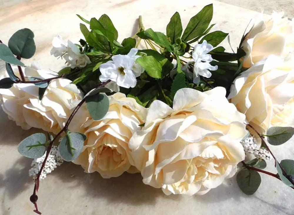 1 Boutiques Artificial Silk Rose Flower Home Decorative Wreaths Wedding