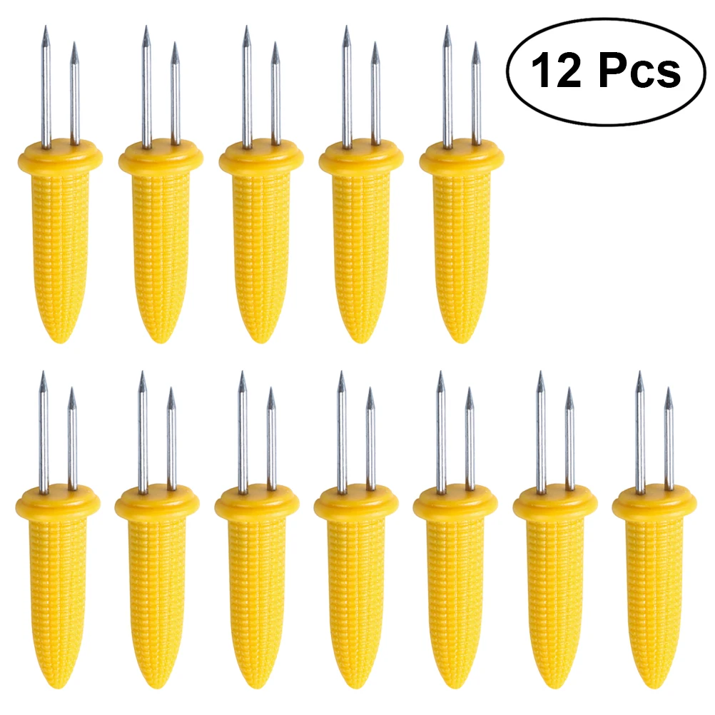 12 шт. вилки для кукурузы термостойкие маленькие держатели для кукурузы столовые вилки из нержавеющей стали инструмент для барбекю для пикника Кемпинг, барбекю