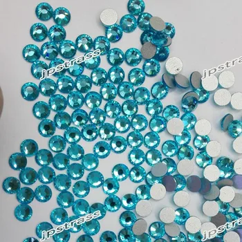 

free shipping ! non hot-fix strass without glue back side 5mm aquamarine with 1440 pcs each pack ;sparkling non hot-fix stones