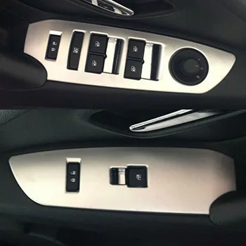 

For Chevrolet TRAX 2014 2015 2016 car ABS chrome armrest Handrail inner door Window glass switch panel cover trim frame 4pcs