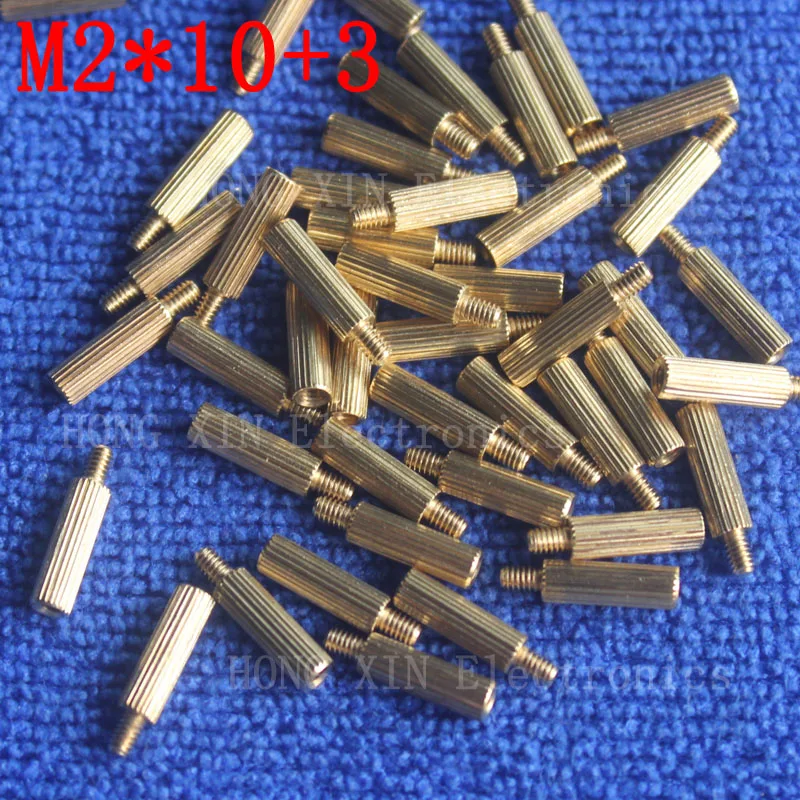 M2*10+3 10Pcs brass Standoff 10mm Spacer Standard Male Female brass