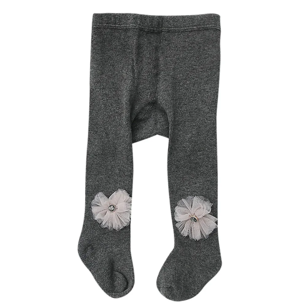 MUQGEW/Новые модные зимние леггинсы для девочек эластичные полосатые трусы с цветочным узором, теплые штаны детские плотные штаны теплые чулки