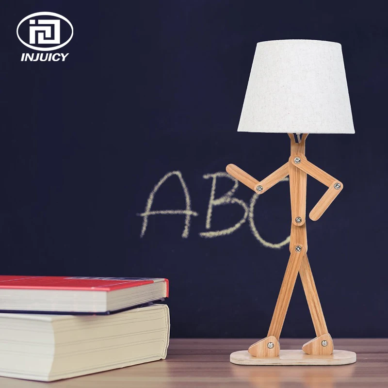 الجدة فريد DIY لمبة مكتب قابل للتعديل منضدة للقراءة ضوء سوينغ الذراع الخشب السرير منضدة مصباح للأطفال غرفة نوم غرفة المعيشة